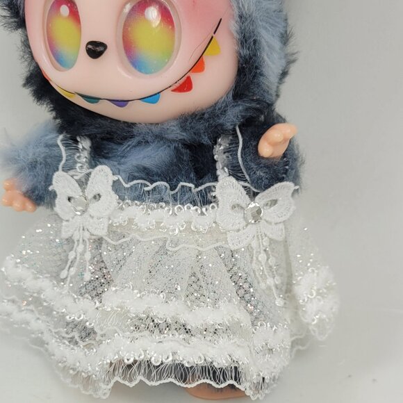 Labubu dress with bows and crown iridescent glitter No Doll - Picture 4 of 9